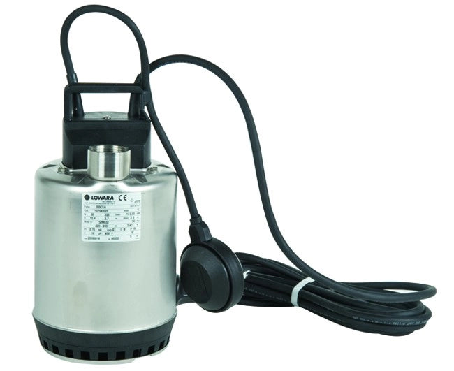 ELETTROPOMPA SOMMERGIBILE DA DRENAGGIO IN ACCIAIO PER ACQUE CHIARE MONOFASE MOD.DOC HP 0,33  KW 0,25  230 V   LOWARA S.R.L.