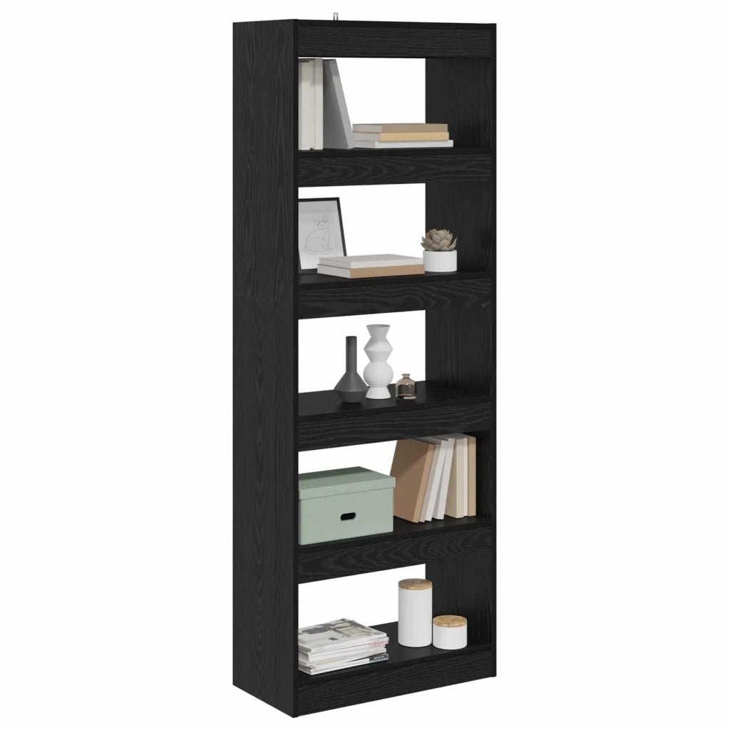 Armadio per Libri 5 livelli 60 x 30 x 166 cm Rovere nero 880461