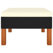 Sedia da giardino-Poggiapiedi in Polyrattan e Legno Massello di Eucalipto 505004