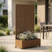 Fioriera con Spalliera Nodepp in Acciaio 190 x 82 x 38 cm - Marrone casa.pro