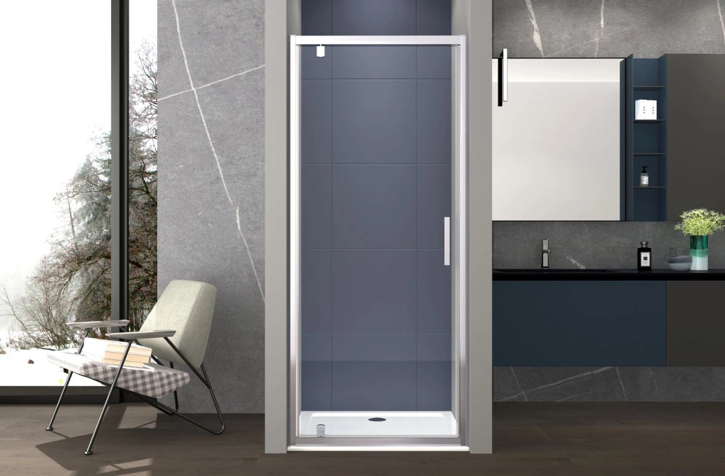 Porta doccia 80 cm nicchia porta battente H195 cm GIULIA Cromato