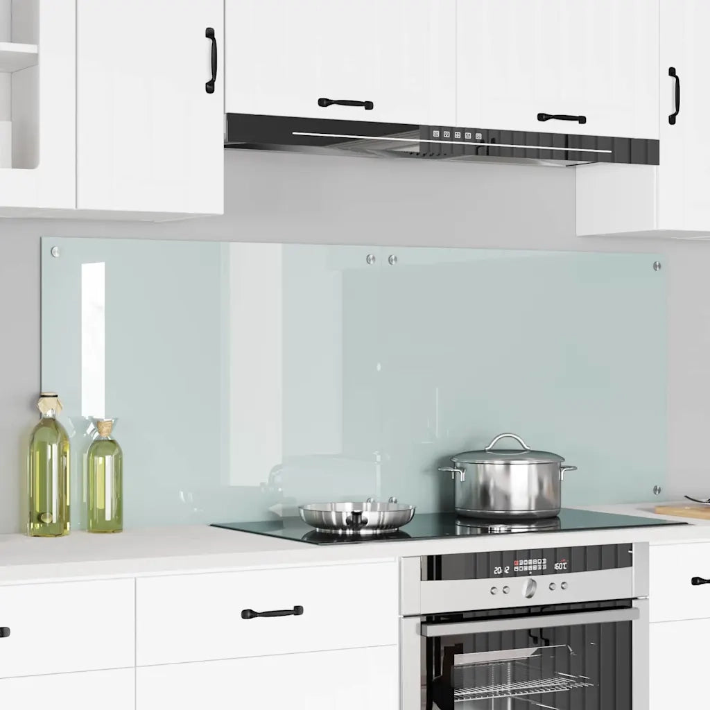 Schienale da cucina 2 pcs Bianco 80 x 60 cm vetro temperato