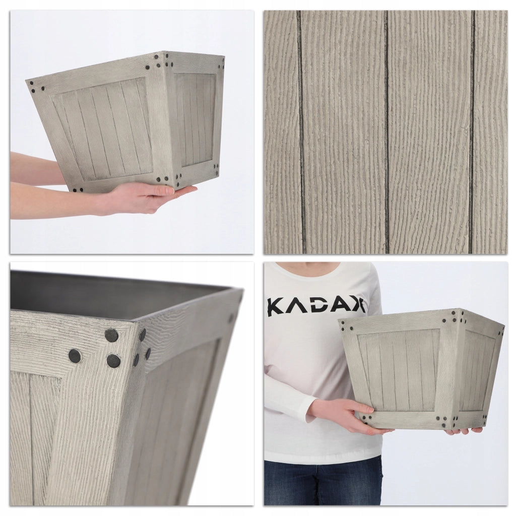 Vaso da fiori KADAX, quadrato, 30 cm, per balcone o terrazzo, grigio.