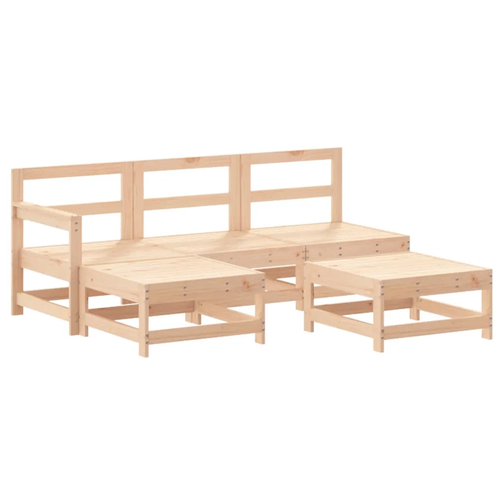 Set Salotto da Giardino 5 pz in Legno Massello di Pino 3186543
