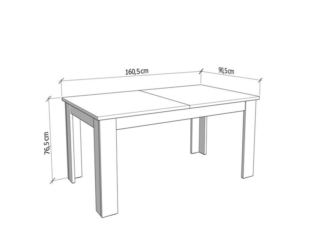 Lanusei, Tavolo Allungabile 8 Posti, 160.5x90.5x76.5h cm Marrone Rovere Nodi