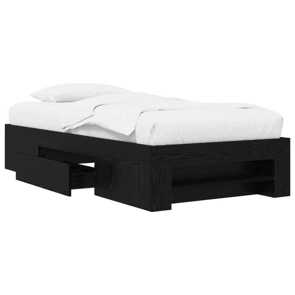Telaio del letto con storage Rovere Nero 80 x 200 cm 3429691