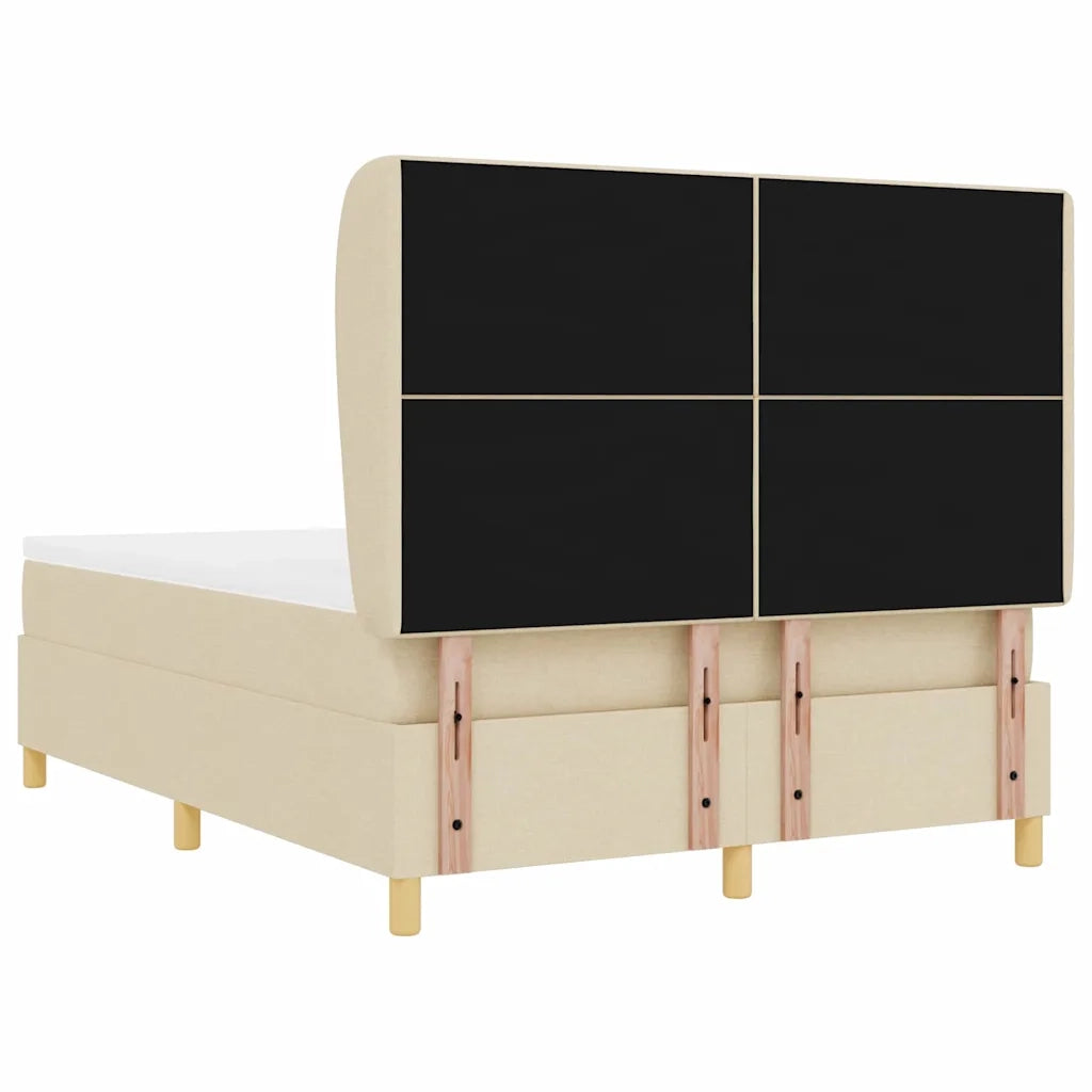 Letto a molle con materasso Crema 200 x 160 cm Tessuto 3340765