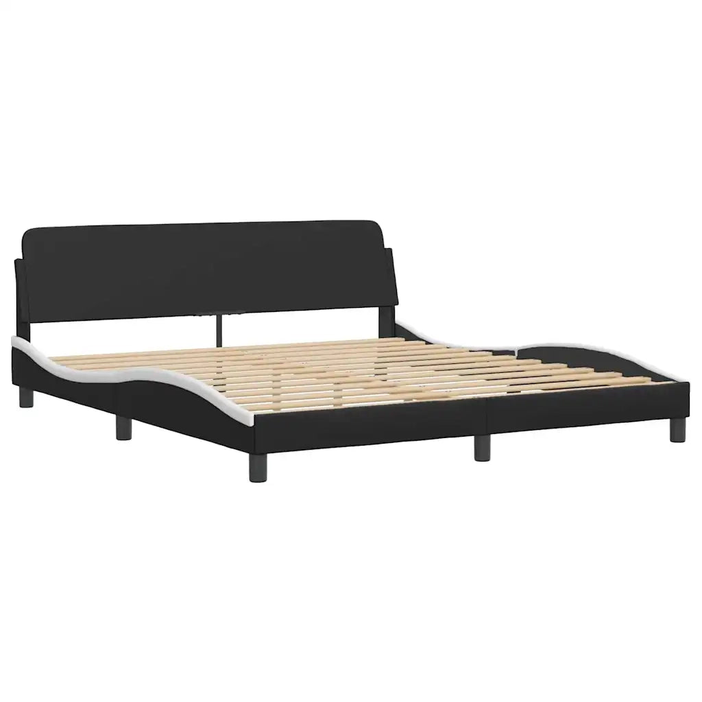 Giroletto senza Materasso Zadar Nero e Bianco 180x200 cm in Similpelle 3208203