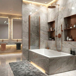 Schermo Vasca Pieghevole Rea Agat-2 100 Brush Copper