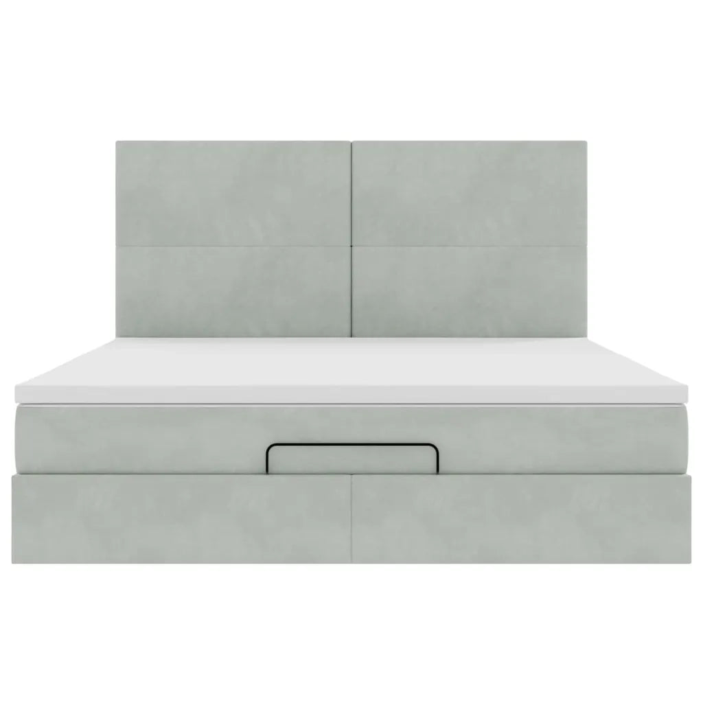Struttura Letto Pouf con Materassi 180x200 cm Velluto