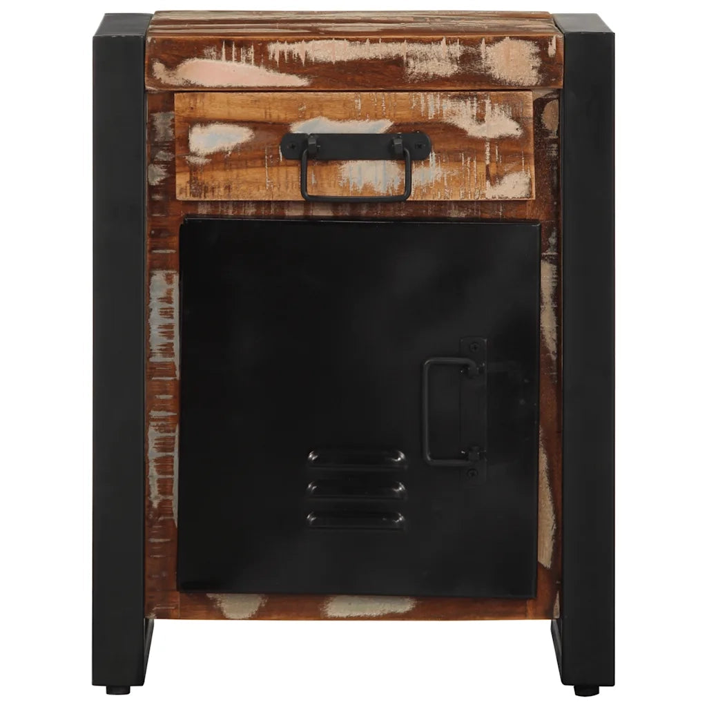 Comodino Multicolore 40x30x50 cm in Legno Massello Recupero 4013561