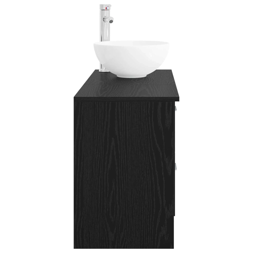 Set di mobili per il bagno 2 pcs Rovere Nero 3403873