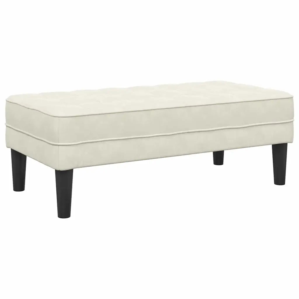 panchina con cuscino Crema 113 x 57 x 39 cm Velluto CFW2666316