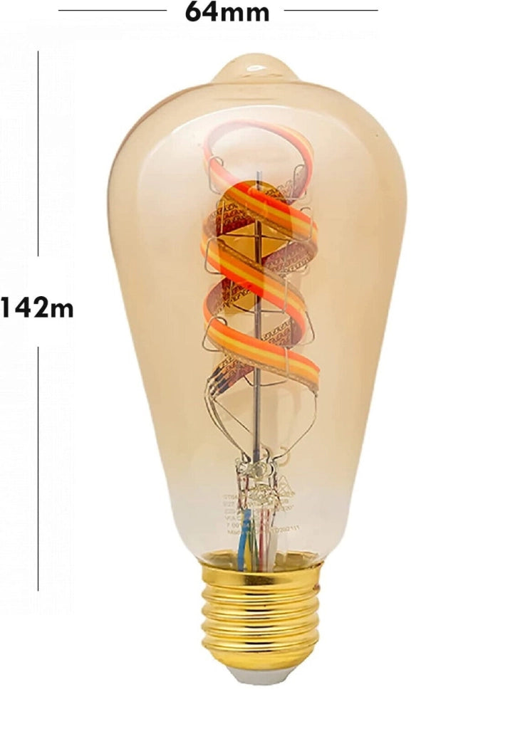 Lampadina Lampada luce Led RGB WIFI Smart E27 App google e Alexa Vintage ST64