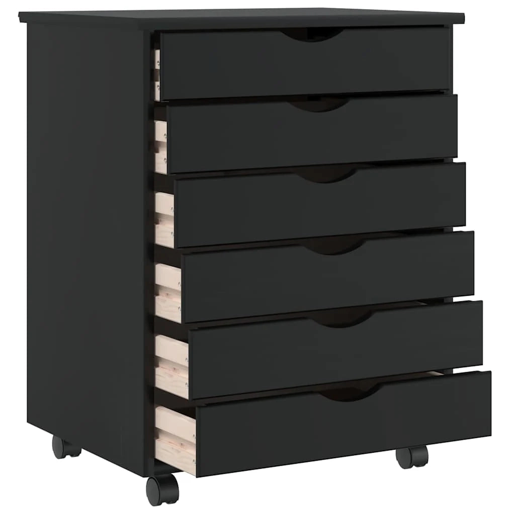 Mobiletto multifunzionale con cassetti 53 x 39 x 65,5 cm in legno di pino nero 02_0057654