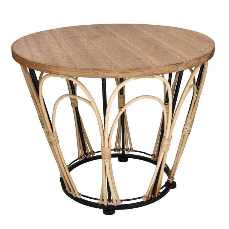 Tavolino legno noce tondo cm ø50,5h42