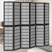 Divisorio Ambienti | Divider per stanze | Paravento 6 Pannelli Nero Legno Massello di Paulownia