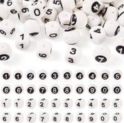 Cordoni in Silicone 40 pezzi - Numeri da 0 a 9 - Forma Cubo/Rondi - Cordoni a distanza - Accessori per gioielli DIY - 12 mm/15 mm