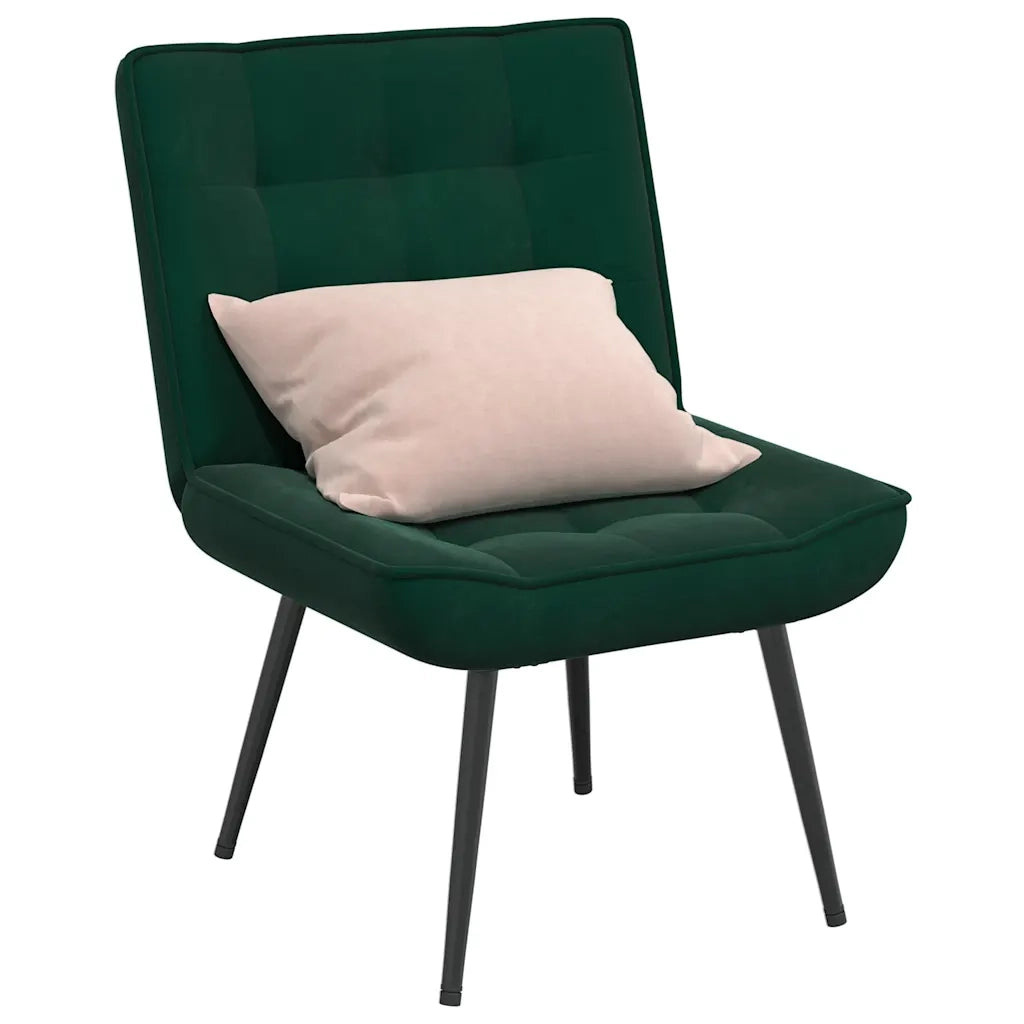 Sedia Relax 64x74x84 cm Verde Scuro in Velluto 4012319