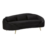 Divano 3 Posti Oslo Con Cuscini Nero cm 185x84x68