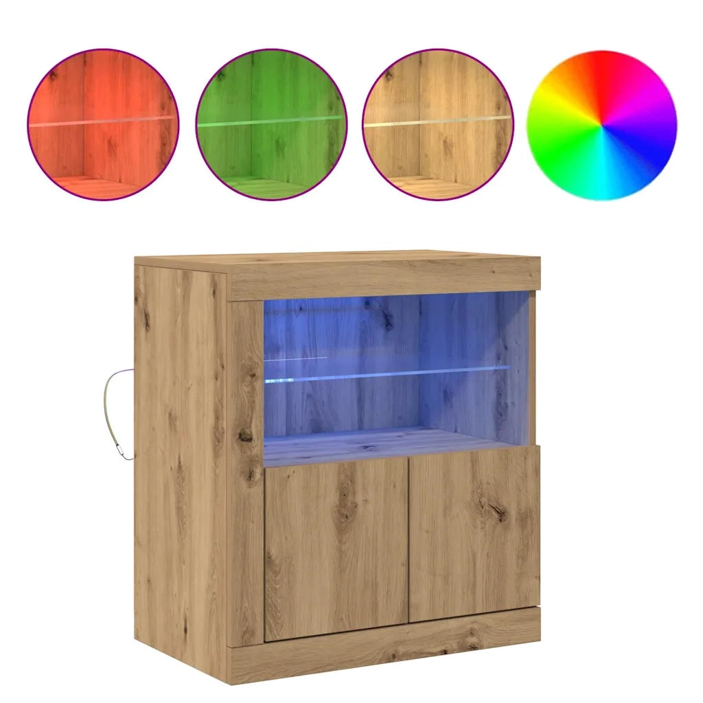 Madia LED Marrone 60,5 x 37 x 67 cm Legno multistrato 863013