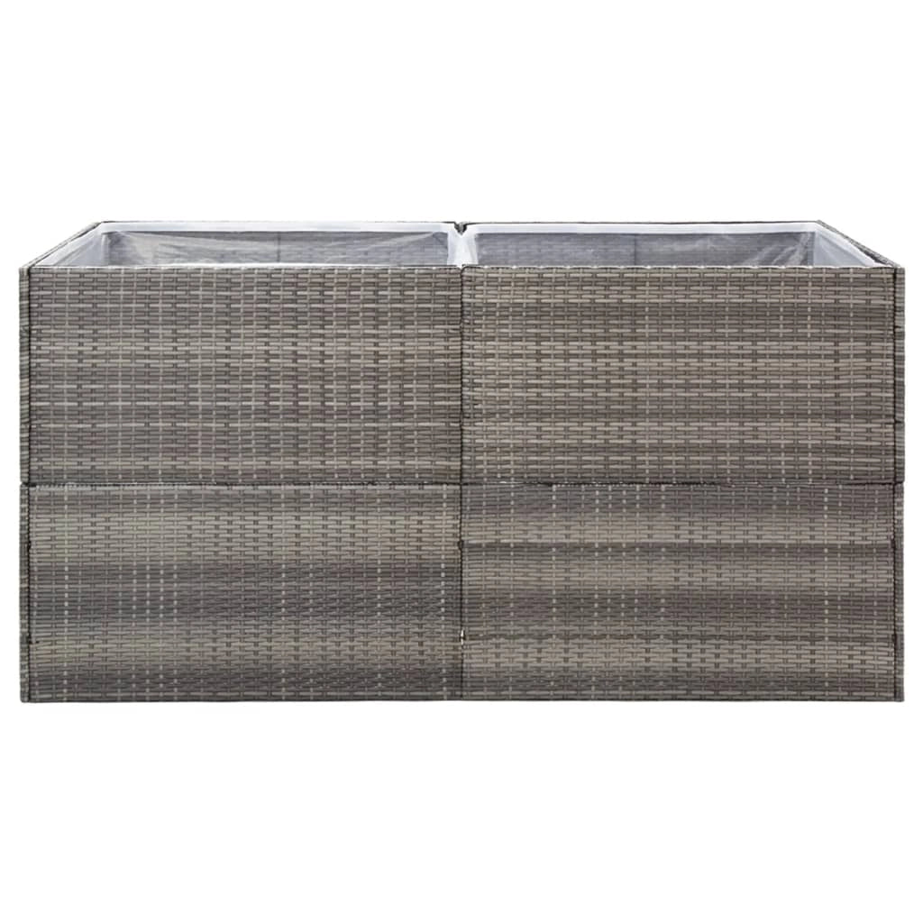Vassoio per fioriera aiuola rialzata piante fiori terrazza giardino 157 x 80 x 80 cm Resina intrecciata grigia 02_0037452