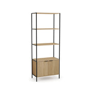 Scaffale Hispanohogar 2 ante finitura rovere e grafite 176x68x35