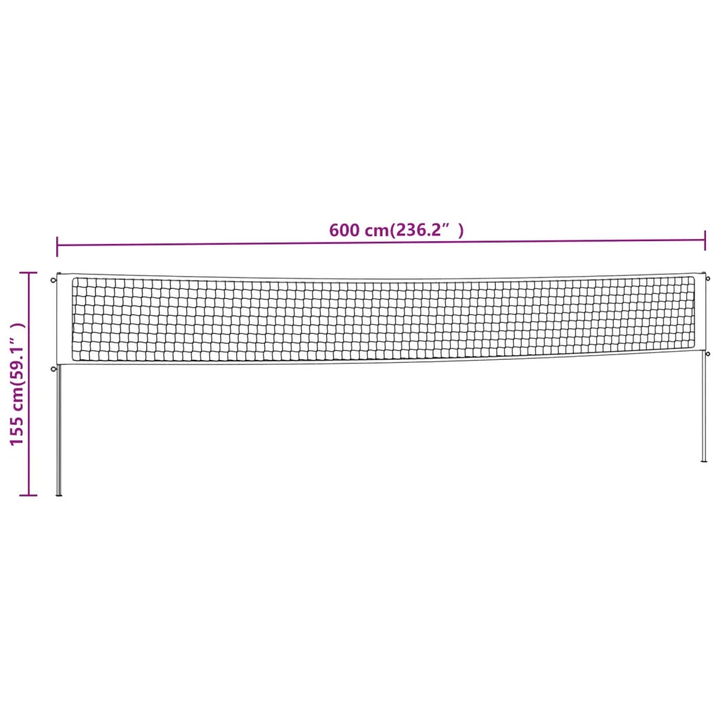 Rete da Badminton Gialla e Nera 600x155 cm Tessuto PE CFW8022036