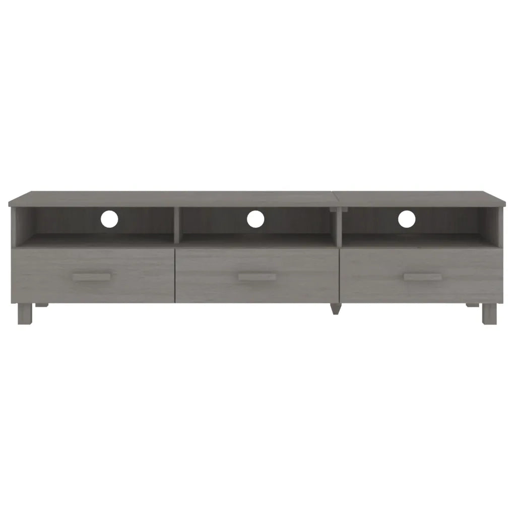 Mobile Porta TV Grigio Chiaro 158x40x40 cm in Massello di Pino