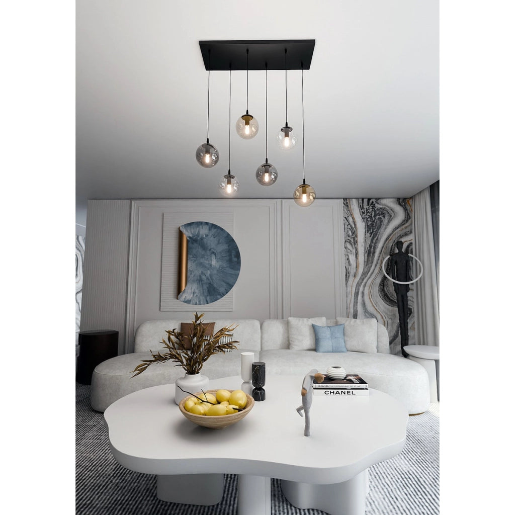 Lampada a sospensione COSMO con diffusori in vetro