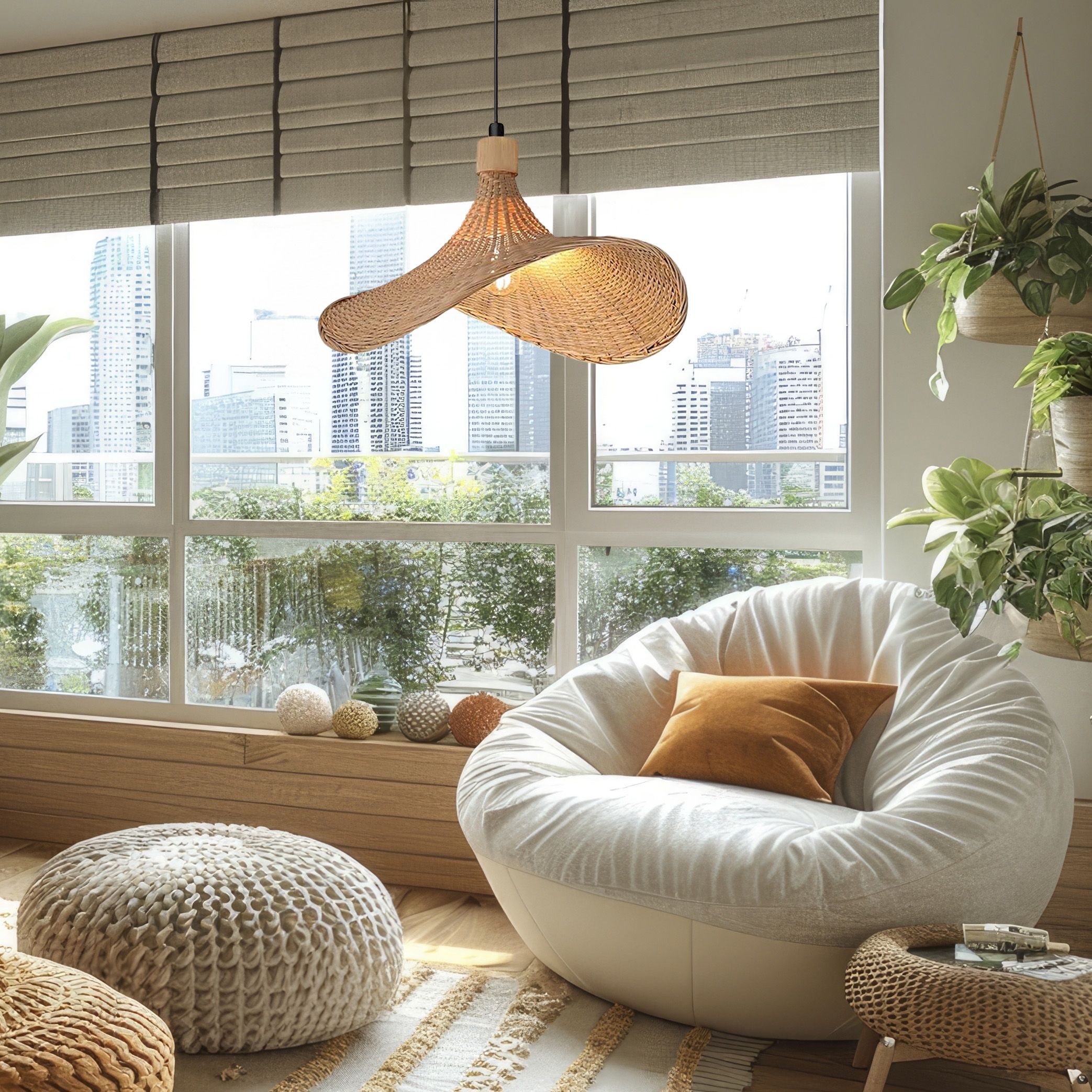 Lampada A Sospensione In Bambù APP1642-1CP 30cm