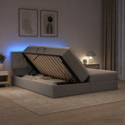 Letto con contenitore LED e materasso Grigio Chiaro 3459354