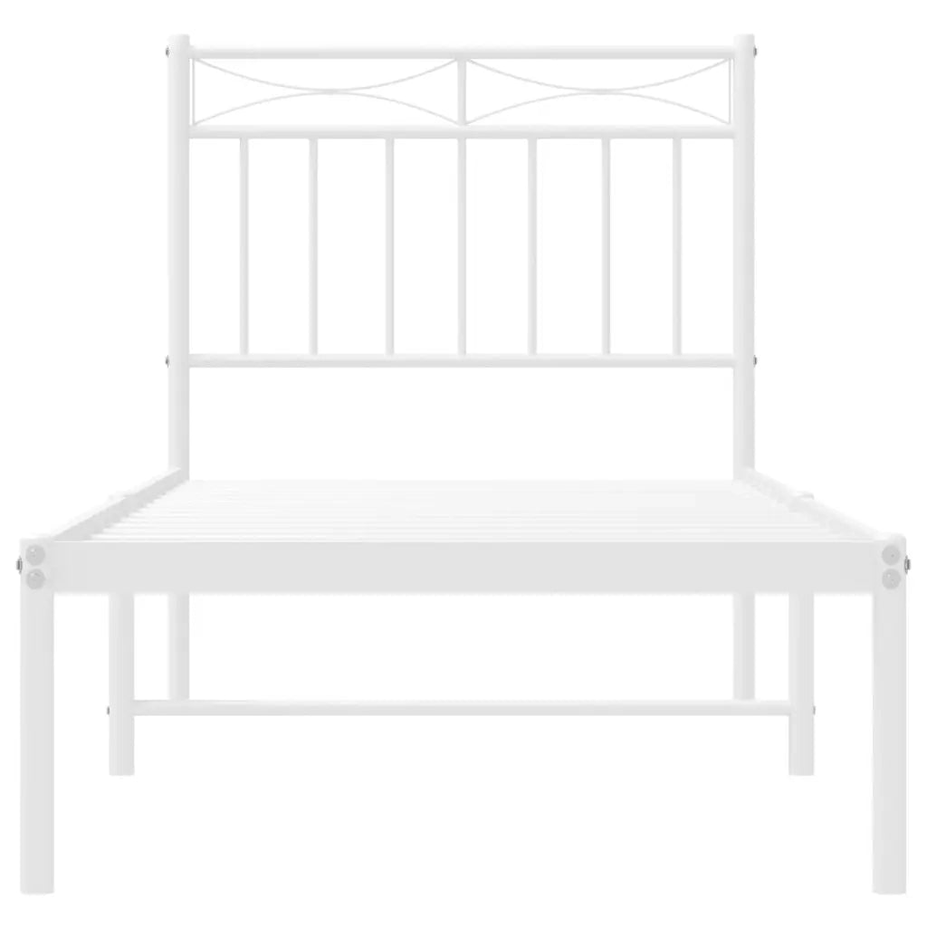 Giroletto senza Materaso con Testiera Metallo Bianco 75x190 cm 373730