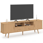 IDMarket - Mobile TV JULIETTE 180 cm con 2 ante e 2 cassetti, doghe in legno color rovere