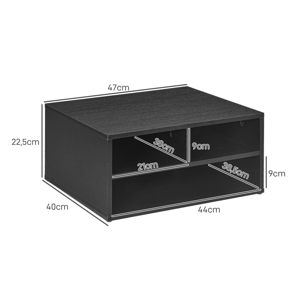 Scrivania con 3 cassetti e supporto stampante ¨C Zephmum ¨C Nero 47x40x22.5 cm