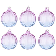 Palline di Natale in Vetro Viola e Blu Design Moderno Slab Diametro: 80 mm