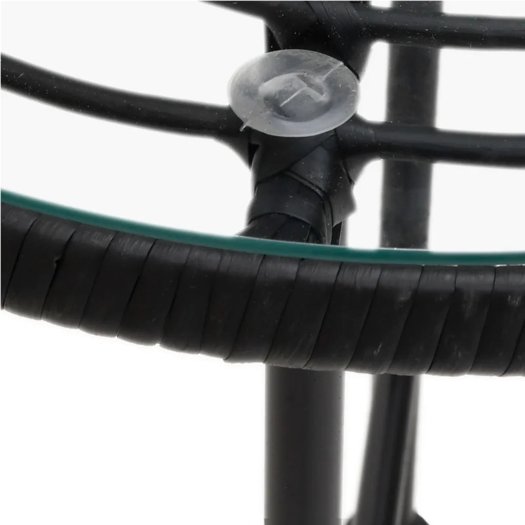 Set da Pranzo da Giardino 5 pz | Set Salotto da Giardino Nero in Polyrattan