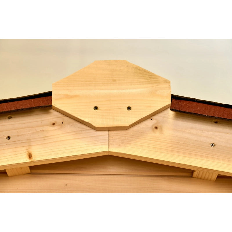 Casetta in legno da giardino doppia porta con vetro – 300x300 cm – tavole 28 mm, tetto bitumato rosso – MO3030.02N Foresta
