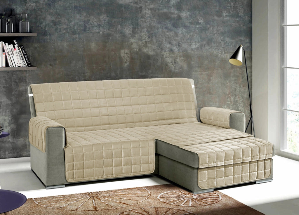 Copridivano Per Divani Con Penisola Modello Join Colore Beige - 290 cm - Beige