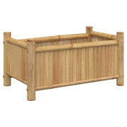 Vassoio per fioriera aiuola rialzata piante fiori terrazza giardino 50 x 30 x 25 cm bambù marrone 02_0037624