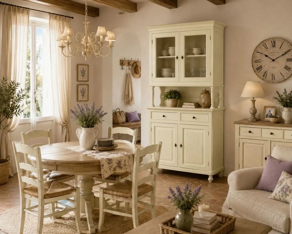 Cristalliera 2 porte shabby legno shabby avorio 104x43x208 - Mobili 2G