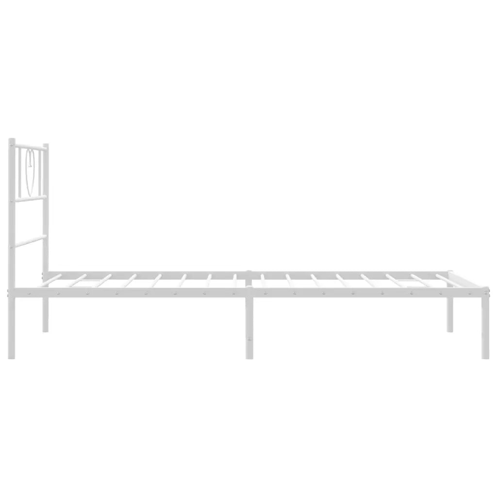 Giroletto con Testiera-Struttura Letto con testiera Metallo Bianco 90x200 cm 396767