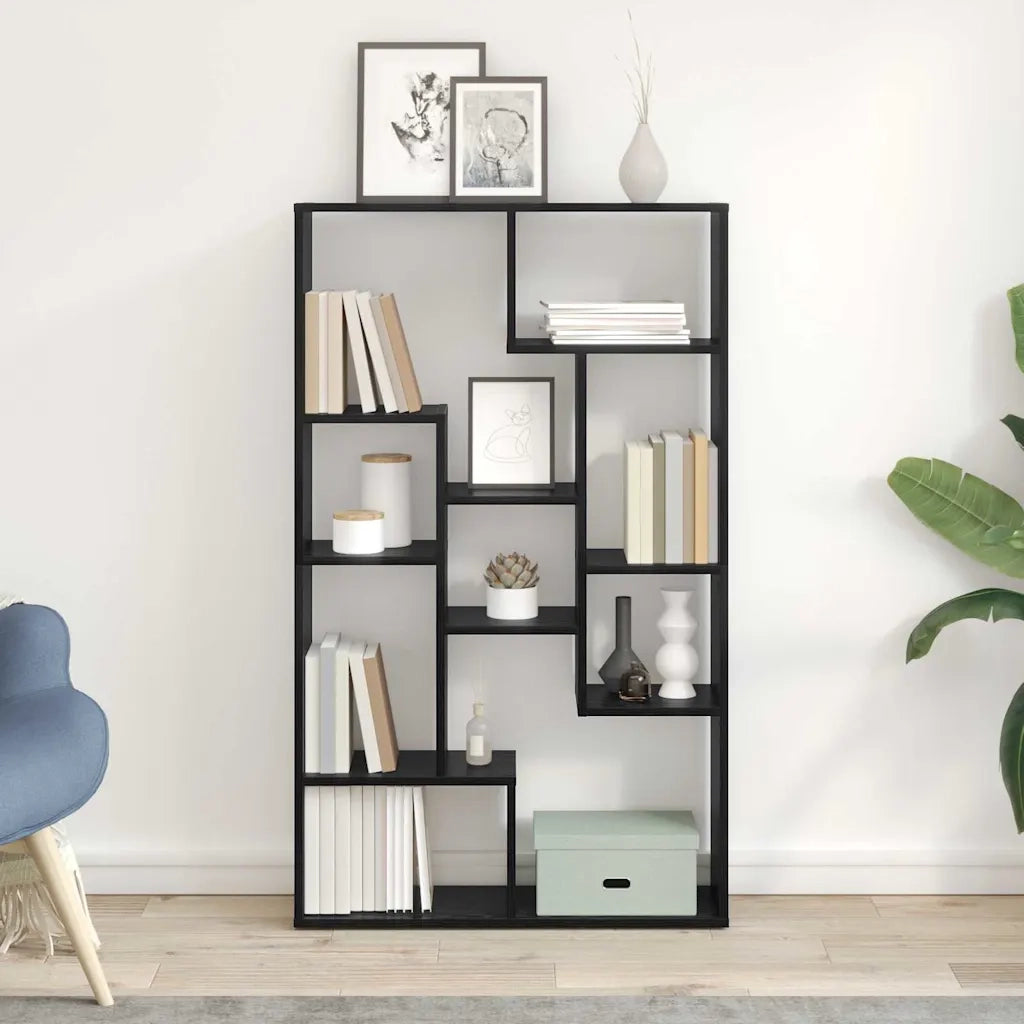 Armadio per Libri 8 livelli 72 x 20 x 120,5 cm Rovere Nero 869255