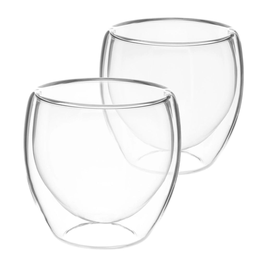 Set di 2 bicchierini da caffé 250 ml doppia parete effetto fluttuante Trasparente Cheffinger