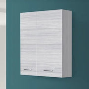 Pensile bagno sospeso 60 cm grigio  con ante e ripiano interno Desya