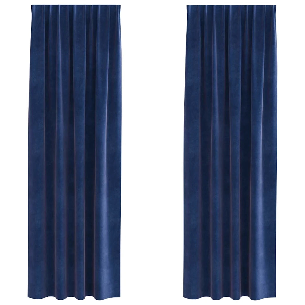 Tende oscuranti 2 pcs Blu Scuro 140 x 245 cm Velluto 4107201