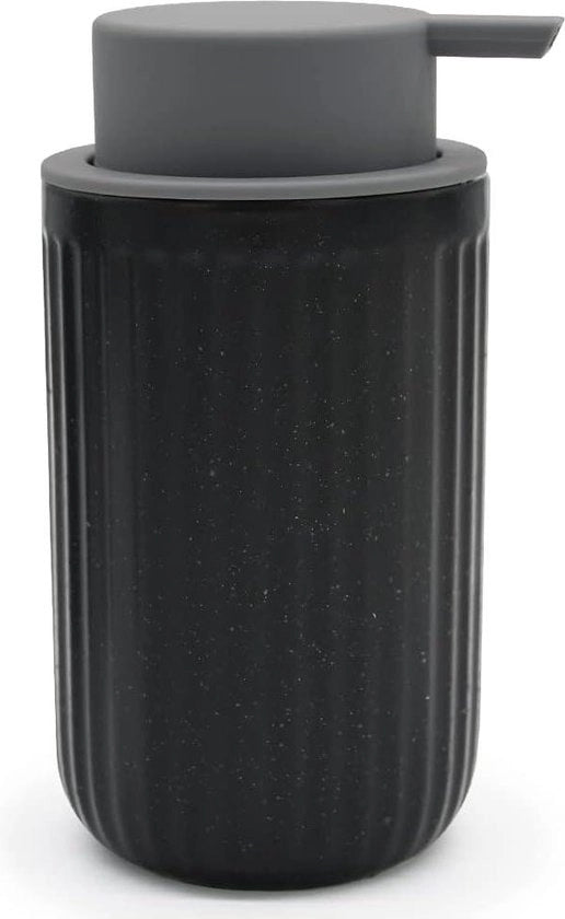 Dispensatore di sapone ceramico navetta 400 ml - Dispensatore per sapone liquido sapone per le mani e detersivo - Per cucina bagno e ufficio - Strisce nere