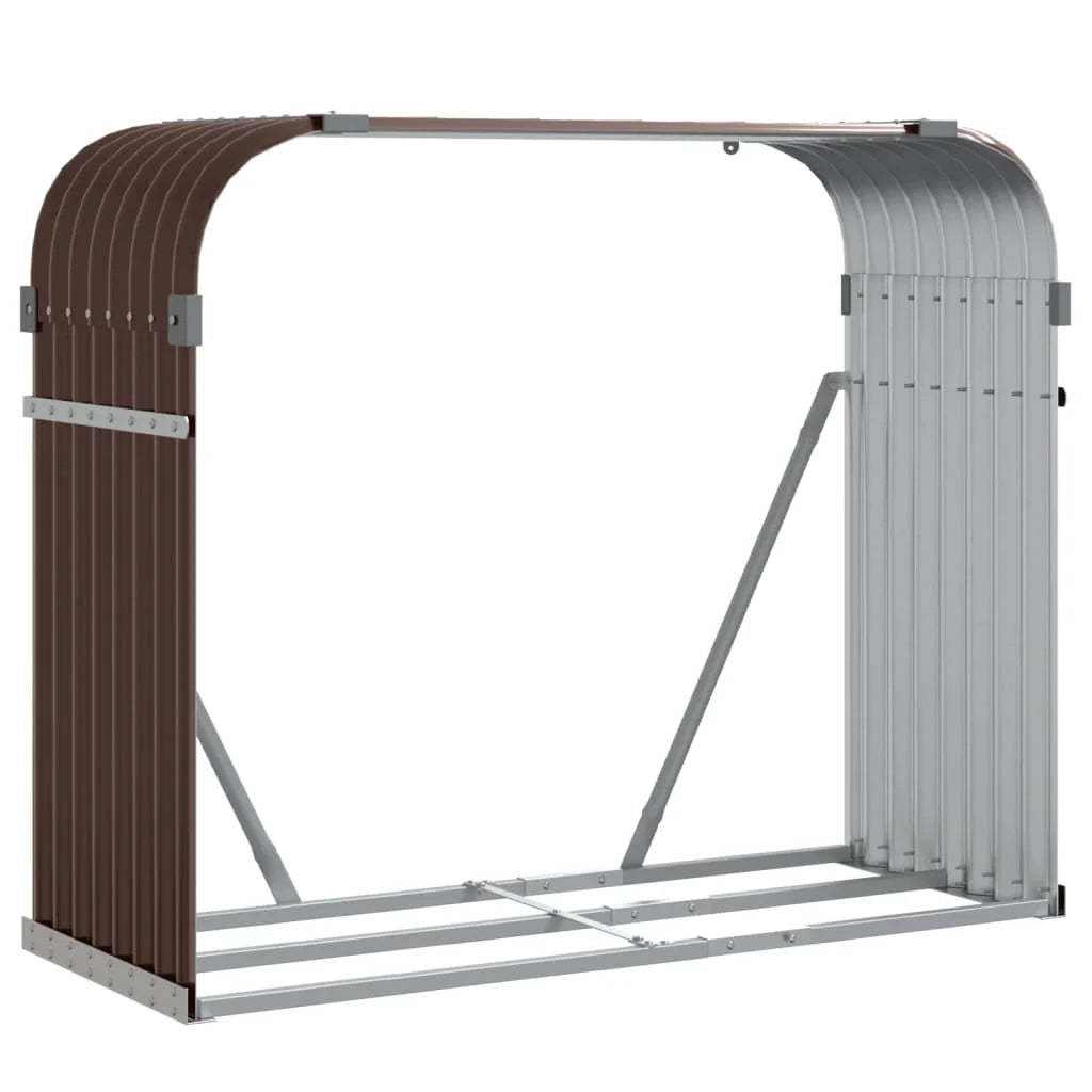 Portalegna 120 x 45 x 100 cm acciaio zincato marrone 02_0043755