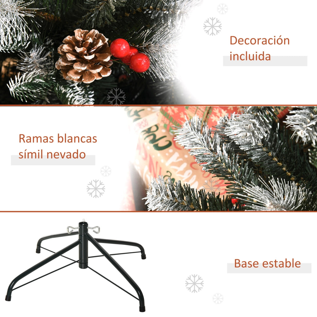 Albero di Natale Artificiale ¨C zephmum ¨C 180 cm Verde con Ramas, Pi?as e Bayas