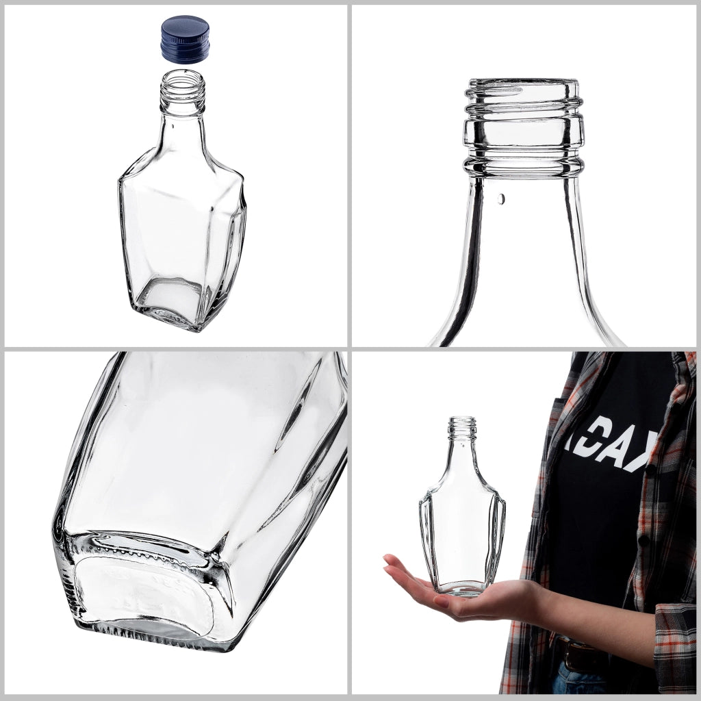 KADAX Bottiglia in Vetro per Tintura 250ml Con Tappo Blu Navy 10pz.
